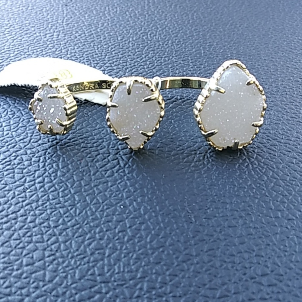 Naomi Double Ring Iridescent Drusy 7/8 Medium/Larg